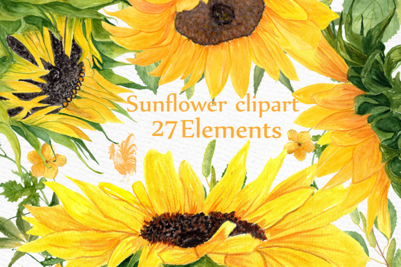 Download Sunflower Watercolor Clipart SUNFLOWER CLIP ART Wedding Clipart Floral Clipart Separate Flowers Diy Wedding - Diy wedding Collection